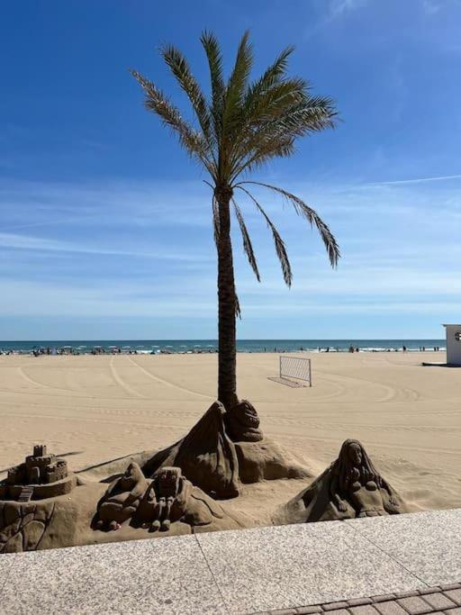 Apartamento 1ª Linea De Playa - Con Piscina Y Parking Playa de Gandia Zewnętrze zdjęcie